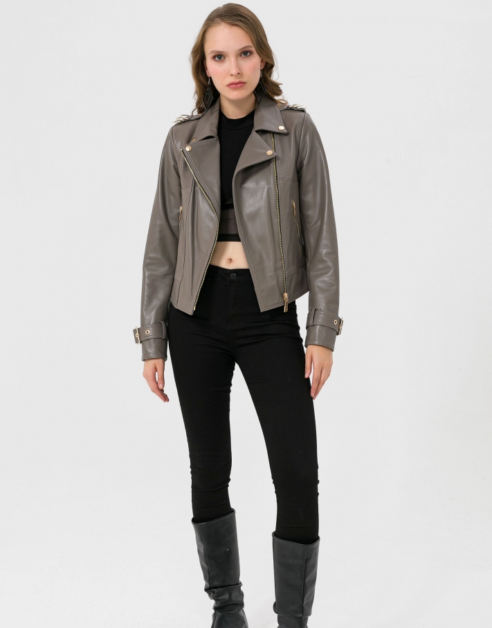 Anna Biker Leather Jacket